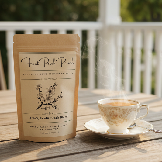 Front Porch Peach loose leaf peach tea by The Sugar Bowl Collection