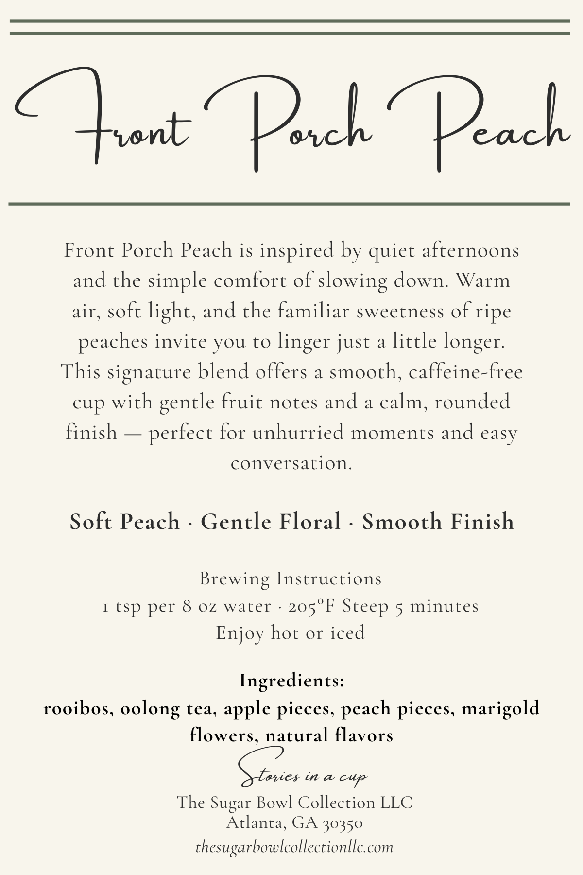 Front Porch Peach - Signature Loose Leaf Peach Tea